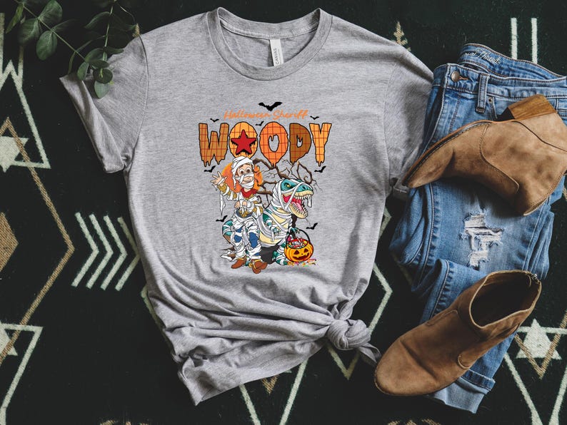 Disney Spooky Vibes Toy Story Woody Shirt, Disney Woody Custom Name Halloween Sweatshirt, Mummy Toy Story Woody Tee, Spooky Season, a183 image 6