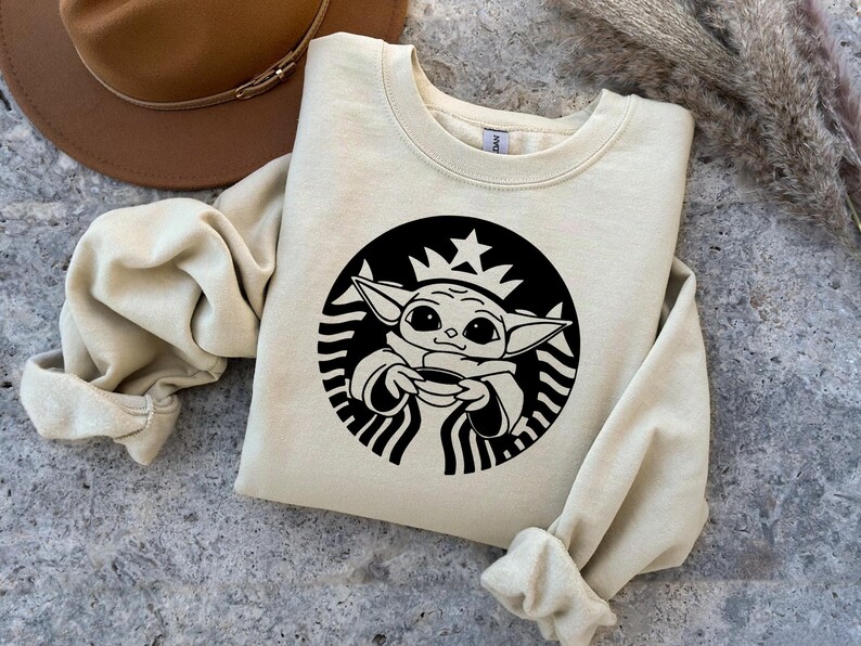 Star Wars Baby Yoda Shirt, Starbucks Yoda Shirt, Coffee Lover Gift, Star Wars Disney Shirt, Mandalorian T-shirt, Disney Baby Yoda Shirt 352 image 2