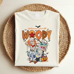 Disney Spooky Vibes Toy Story Woody Shirt, Disney Woody Custom Name Halloween Sweatshirt, Mummy Toy Story Woody Tee, Spooky Season, a183 image 7