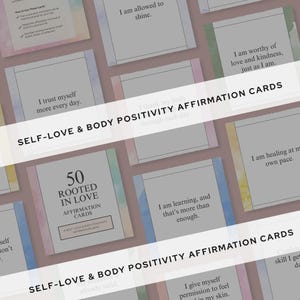 Self-Love & Body Positivity Affirmation Deck, Affirmation Cards for Women, Confidence and Self Care, Mindfulness, Daily Affirmations and LOA