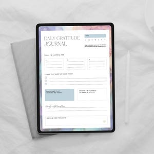 Journal quotidien de gratitude : page de réflexion imprimable (PDF et Canva) image 5