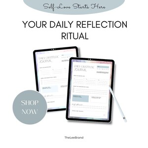 Journal quotidien de gratitude : page de réflexion imprimable (PDF et Canva) image 1