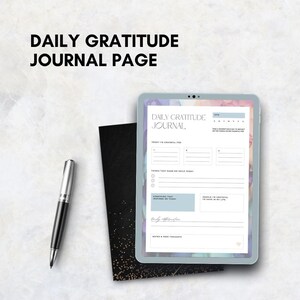 Journal quotidien de gratitude : page de réflexion imprimable (PDF et Canva) image 6
