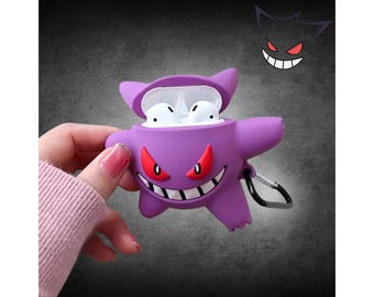 Gengar Anime Airpod Case, Silicone Earphone Case, For Airpod 1 2 3 4 Pro 2, Anime Gifts
