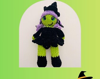 Elfa the Witch Crochet Pattern: Low Sew Amigurumi (PDF Pattern)