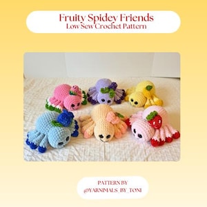 Fruity Spider Crochet Pattern Bundle | Low Sew Amigurumi PDF (Beginner Friendly)