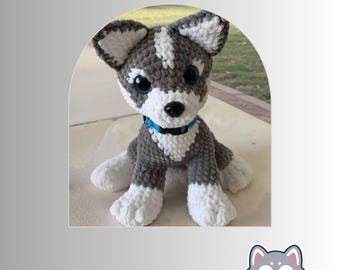 Patrón de ganchillo para perros: Koda el Husky, juguete Amigurumi de costura baja (Descargar PDF)