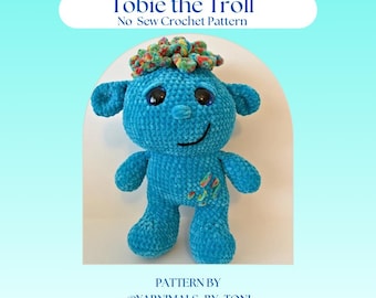 Modèle de troll au crochet (PDF) | Tobie le troll en amigurumi | Tutoriel facile pour débutants | Téléchargement numérique | Modèle de peluche fantastique