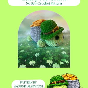 Schildkröte Häkelanleitung: Lucky Mc Crawl, No Sew Amigurumi Spielzeug (PDF Download)