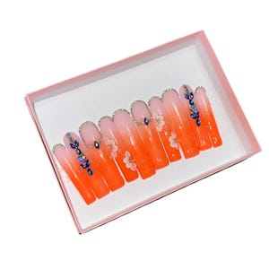 Tangerine Bloom Press-On Nails