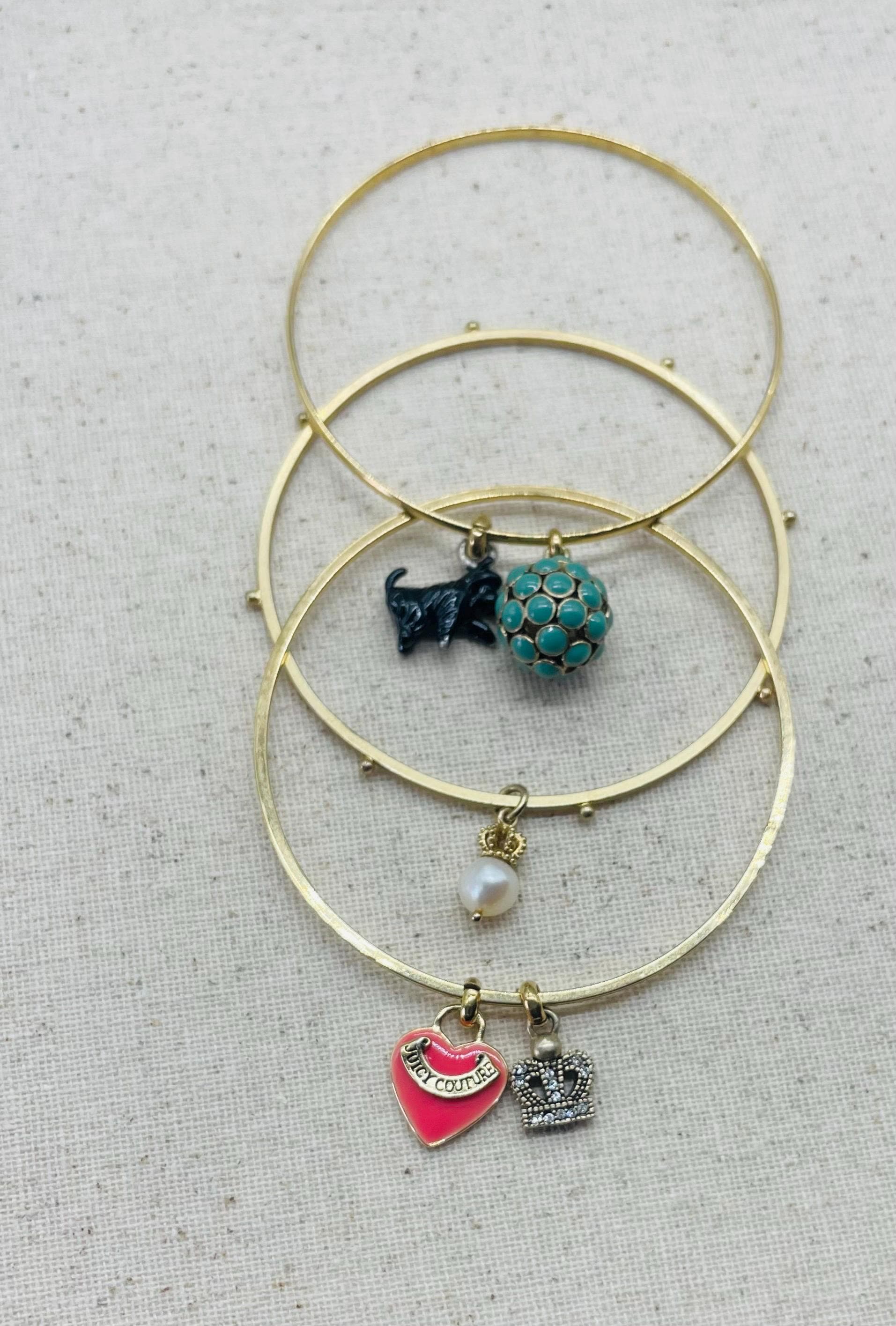 Juicy Couture Multi-Stack Bracelet Set Juicy Couture Vintage Bangle Bracelet Stack (set of 3) - Etsy main image 3