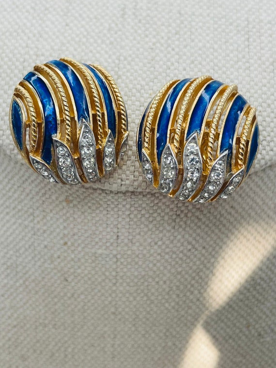 Alfred Philip crown Trifari  1950s Gorgeous Cobalt