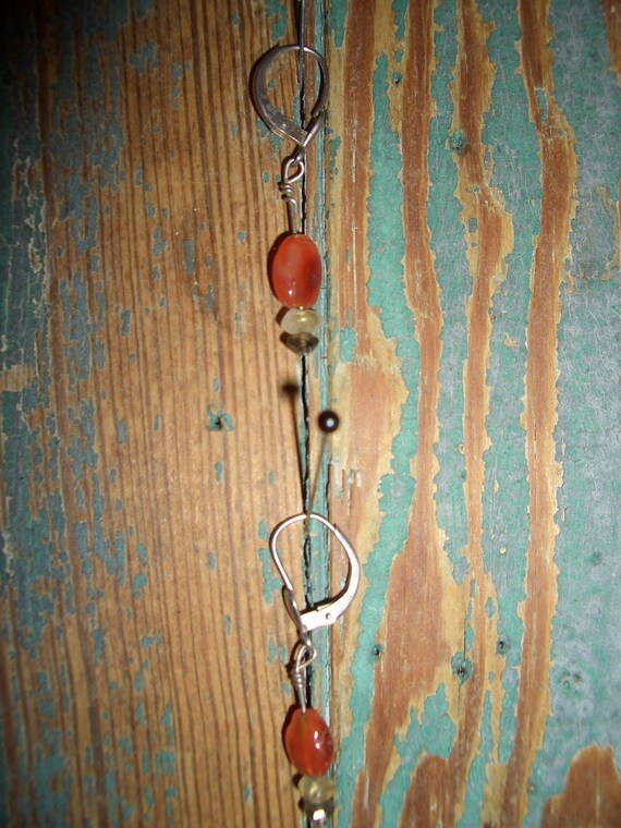 Handmade sterling silver wire wrapped carnelian &… - image 1