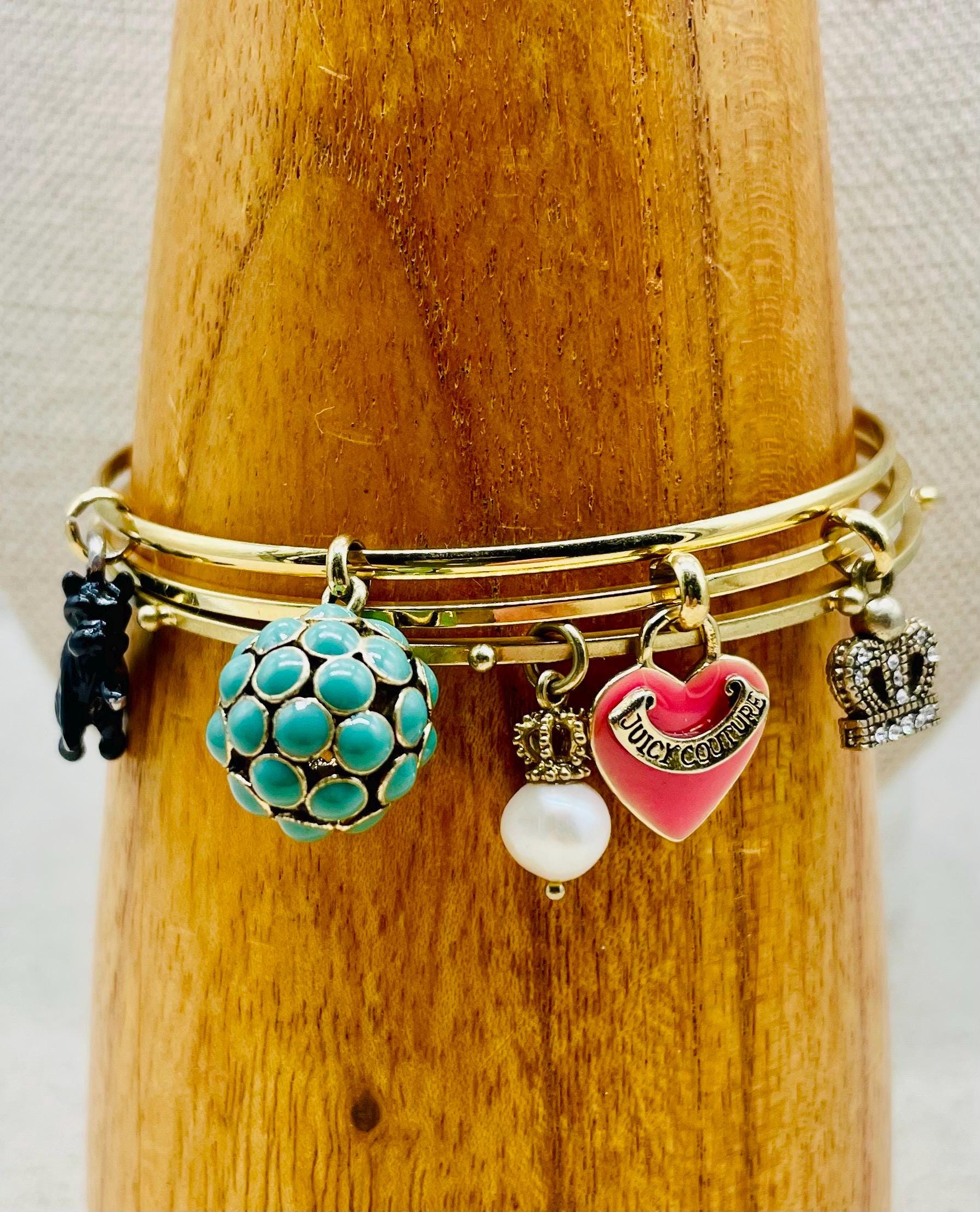 Juicy Couture Multi-Stack Bracelet Set Juicy Couture Vintage Bangle Bracelet Stack (set of 3) - Etsy main image 2