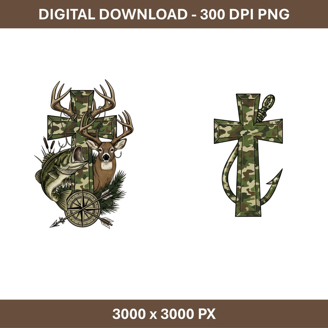 Camo Cross PNG Faith Hunting Design Christian Camouflage Cross Graphic ...