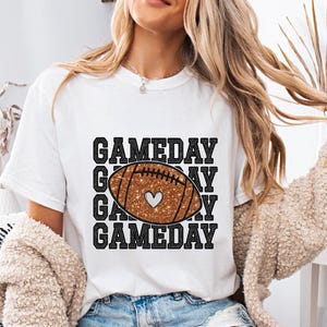 Comfort Colors Gameday Football Shirt, Women’s Game Day Tee, Football Mom Outfit, Cute Sports T-Shirt, Fall Tailgate Top for Fans, Sports