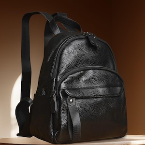 Mini Leather Backpack: Handmade Cowhide Rucksack, Travel Daypack