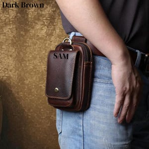 Waist bag,Leather Phone Bag,  Belt bag, Phone pouch, Leather Purse, Fanny Pack, Waist Pouch Personalized leather bag, Gift For Him her