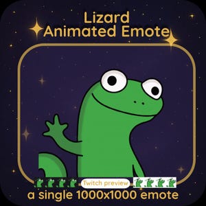 Ödla Twitch Animerad Emoticon Clip Art PNG