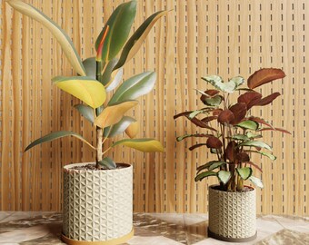 Asanoha Planter: Japanese-Inspired Plant Pot with Drip Tray