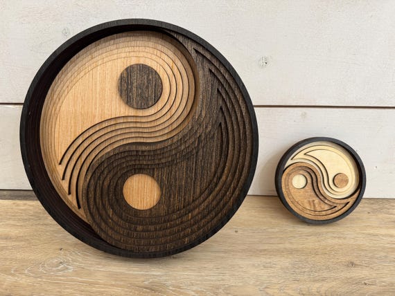 Wooden Yin Yang Sign 5 or 8 Layer - Etsy