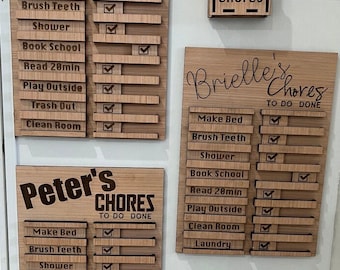 Digital File Chore Chart Laser Cut File SVG with Instructions