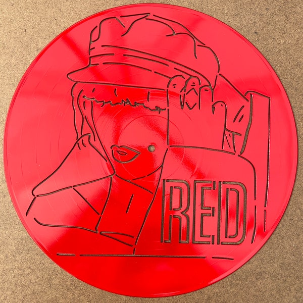 Taylor Swift Red Vinyl Record Laser Cut Out Art