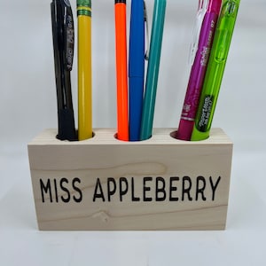Custom Name Engraved Pencil Holder Teacher Gift