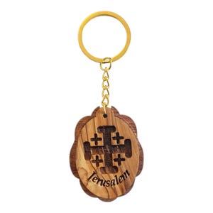 Olive Wood Keychain from the Holy Land