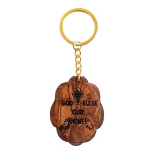 Olive Wood Keychain from the Holy Land