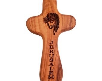 Olive Wood Comfort Cross from the Holy Land