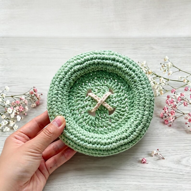 Crochet Coaster Pattern PDF, 2 in 1 Button Coaster, Reversible Coaster Crochet Pattern, Crochet Cup Coaster, Mug Rug, Table Decor image 11