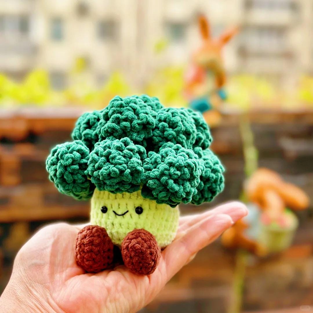 Crochet Broccoli Plush Toy Pattern - Chenille Yarn, US Terms (PDF ...