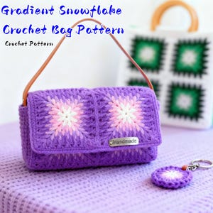 Gradient Granny Square Snowflake Bag Crochet Pattern | Unique Winter Accessory | Beginner-Friendly PDF Tutorial