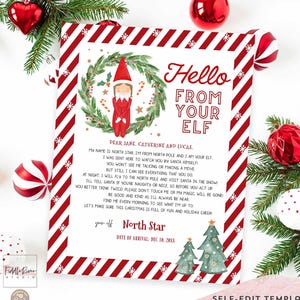 Editable Girl Elf Letter Elf First Arrival Letter Hello Christmas Tradition Girl Elf Letter Christmas Elf Template Instant Download 26V1 (1)
