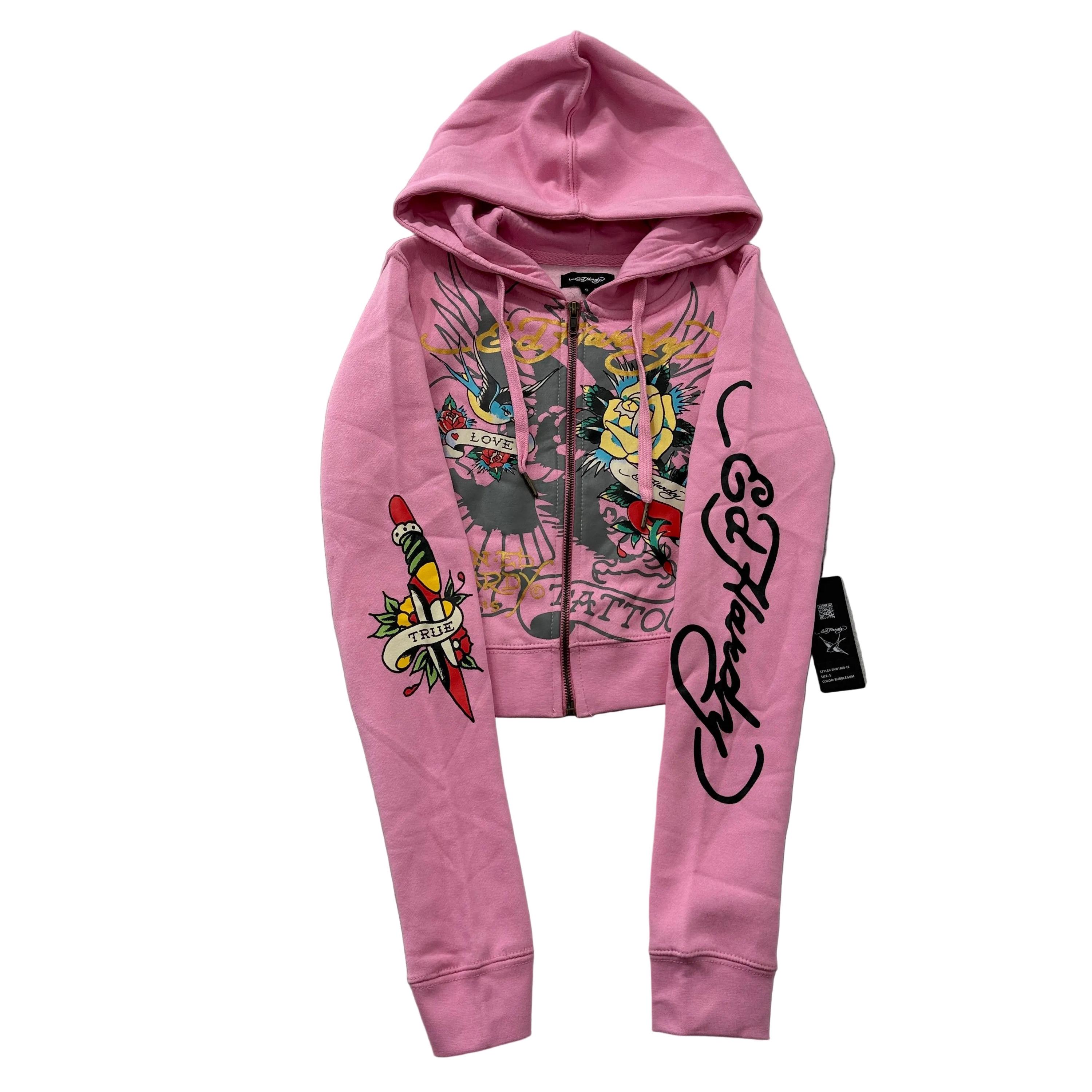 エドハーディー パーカー ピンク 希少 Pink Ed Hardy Hoodie - Etsy