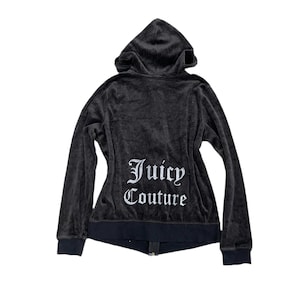 Vintage juicy couture back design black zip up hoodie size M