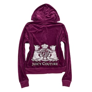 Vintage Juicy Couture “Scottie Dogs” Rhinestone Design Purple Zip Up hoodie sz L