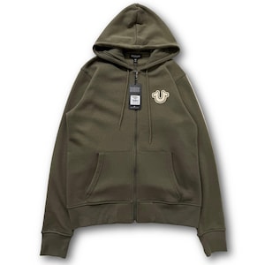True Religion Buddha Puff Print Olive Zip Up Hoodie image 1
