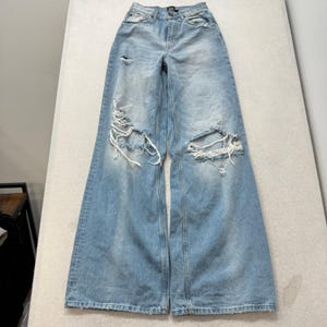 BDG Urban Outfitters Dam Blå Denim Skater Baggy Distressed Jeans Storlek 25 bild 1