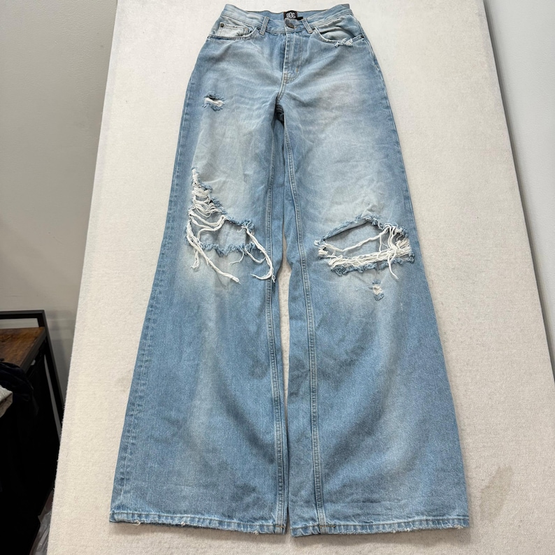 BDG Urban Outfitters Dam Blå Denim Skater Baggy Distressed Jeans Storlek 25 bild 1