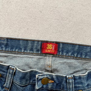 Wrangler 36MWZ Men's Medium Blue Cowboy Cut Denim Jeans Western Slim Fit Size 36 image 3