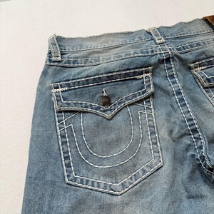 Rare True Religion Super T Ricky Men's Blue Straight Jeans Made In USA Size 38 image 7
