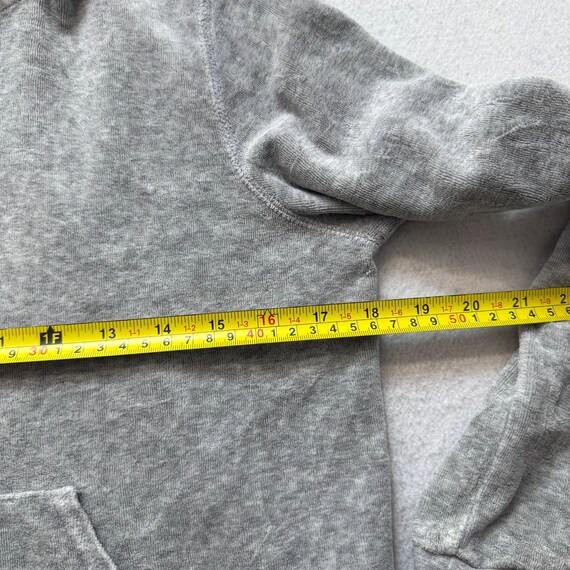 Vintage Juicy Couture Womens Gray Velour Zip-Up Hoodie Loungewear Classic Size L View 4