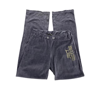 Vintage Juicy Couture Gray Velour Pants Juicy Logo Size S