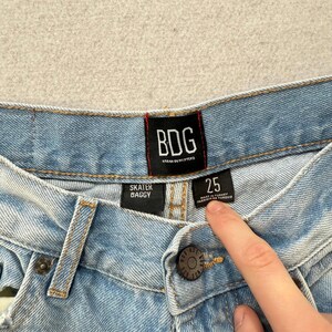BDG Urban Outfitters Dam Blå Denim Skater Baggy Distressed Jeans Storlek 25 bild 3
