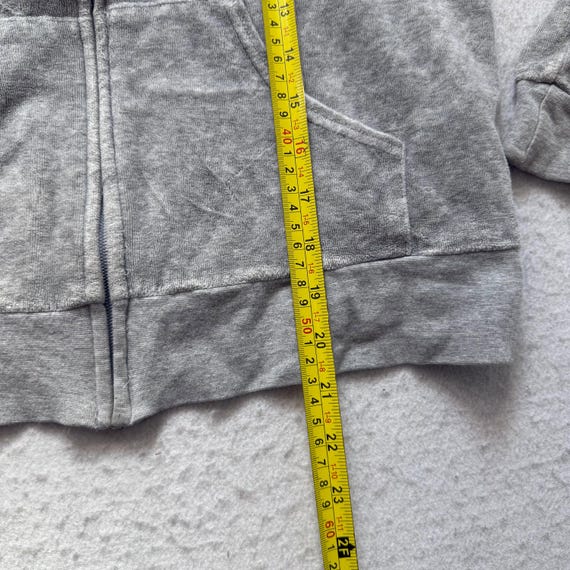 Vintage Juicy Couture Womens Gray Velour Zip-Up Hoodie Loungewear Classic Size L View 5