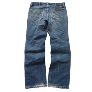 Wrangler 36MWZ Men's Medium Blue Cowboy Cut Denim Jeans Western Slim Fit Size 36 image 1