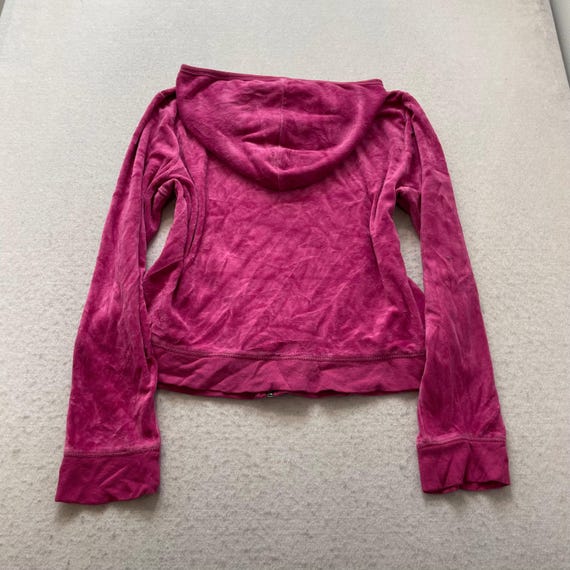 Juicy Couture Women's Vibrant Magenta Velour Full Zip Hoodie Loungewear Size M View 2