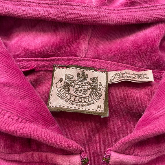 Juicy Couture Women's Vibrant Magenta Velour Full Zip Hoodie Loungewear Size M View 3